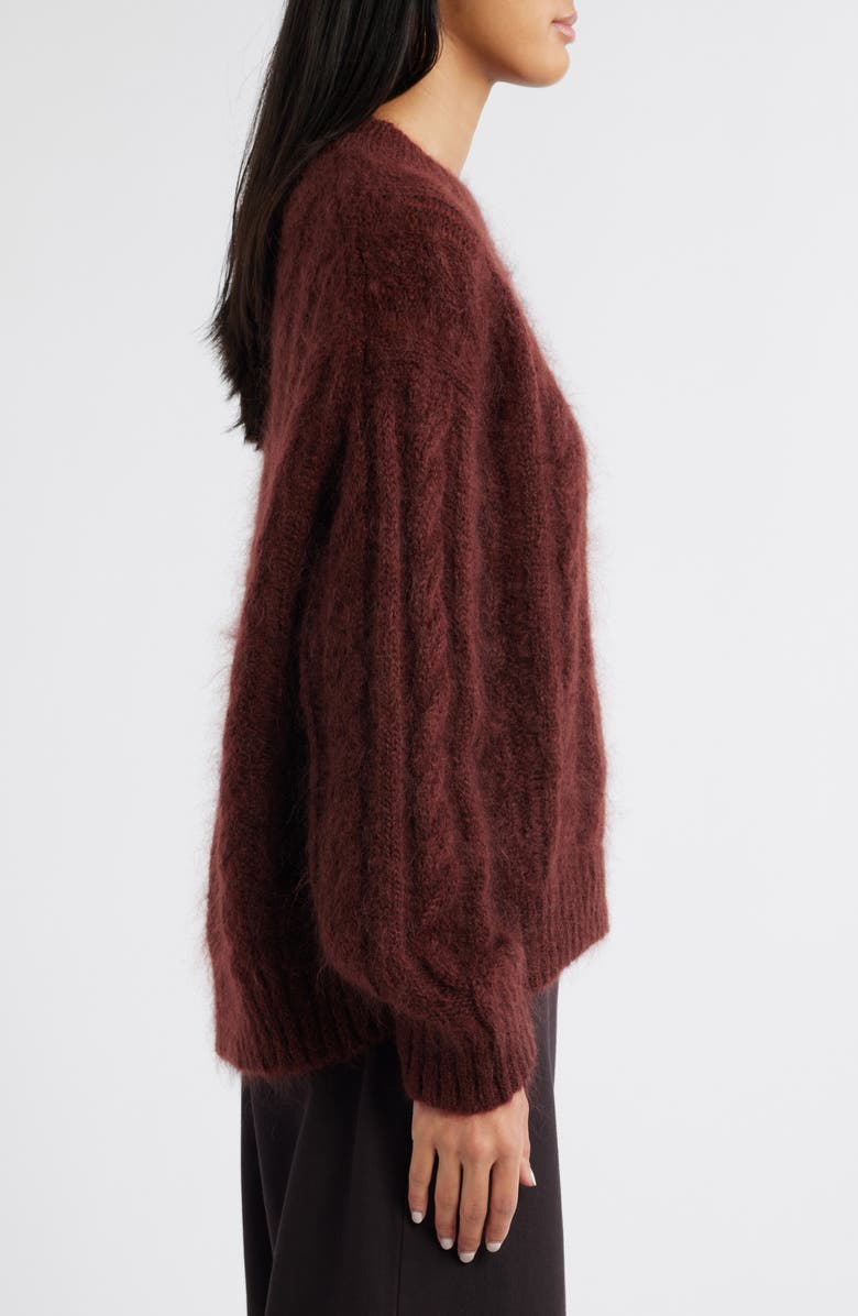 COS Cable Knit Mohair Blend Sweater, Alternate, color,