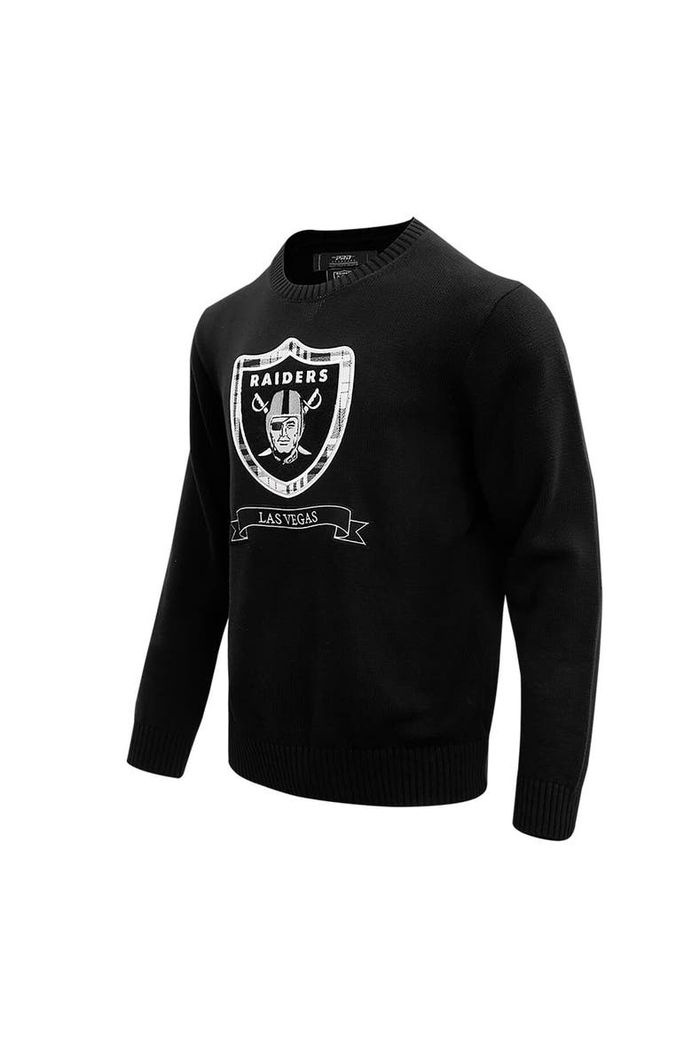 Men's Pro Standard Black Las Vegas Raiders Prep Knit Sweater, Alternate, color, Black