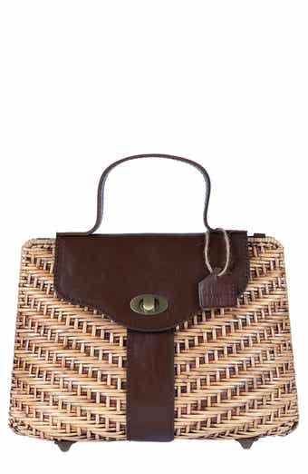 Jelavu Nori Handwoven Rattan Top Handle Bag