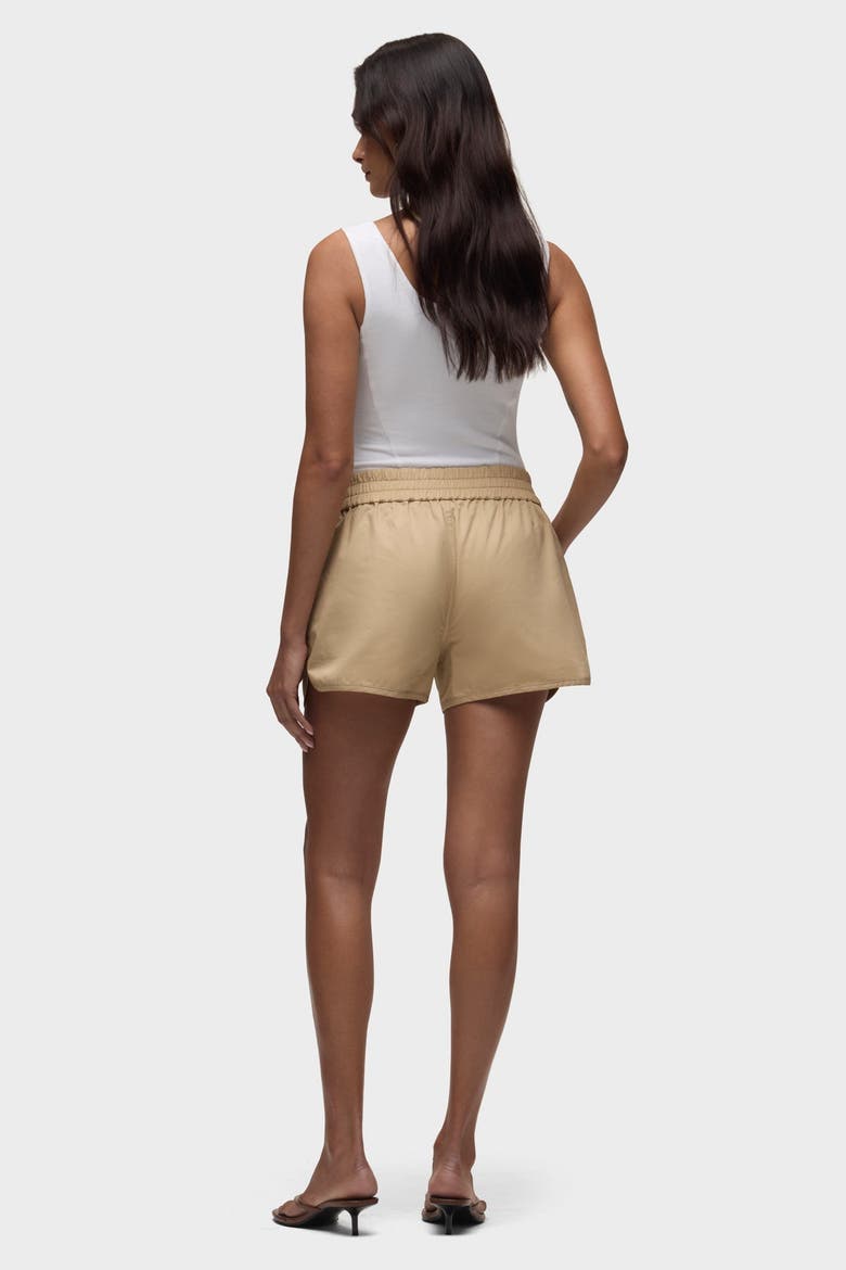 Drawstring Short, Alternate, color, ALMOND