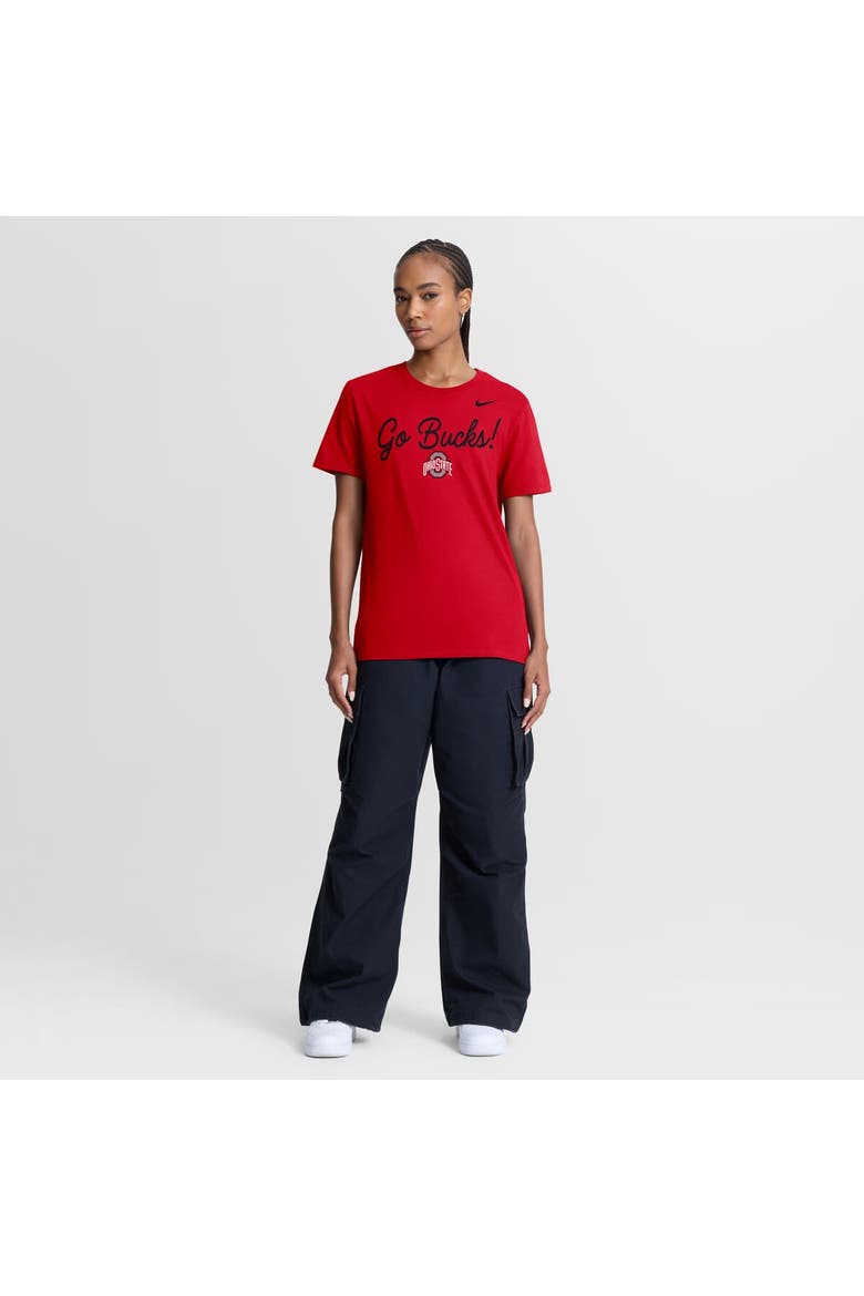Women's Nike Scarlet Ohio State Buckeyes Script Mantra Logo T-Shirt, Alternate, color, Scarlet
