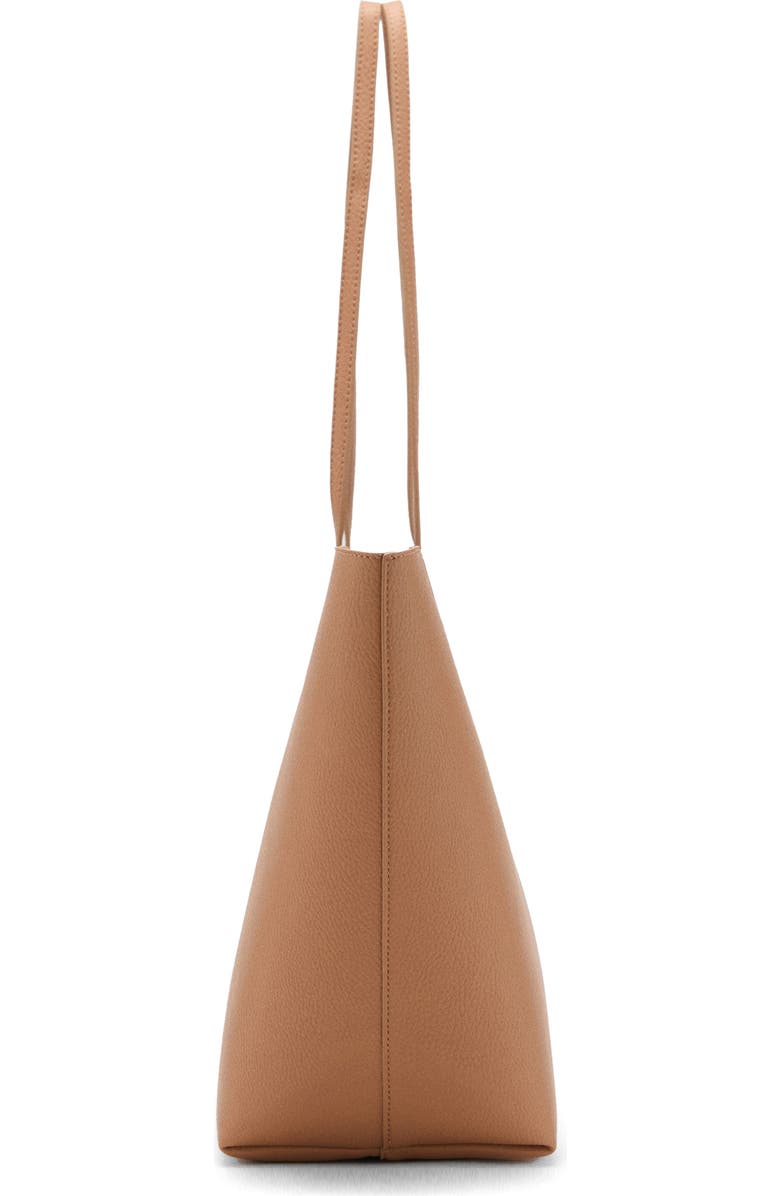 MANGO Double Handle Shopper Tote, Alternate, color, Leather