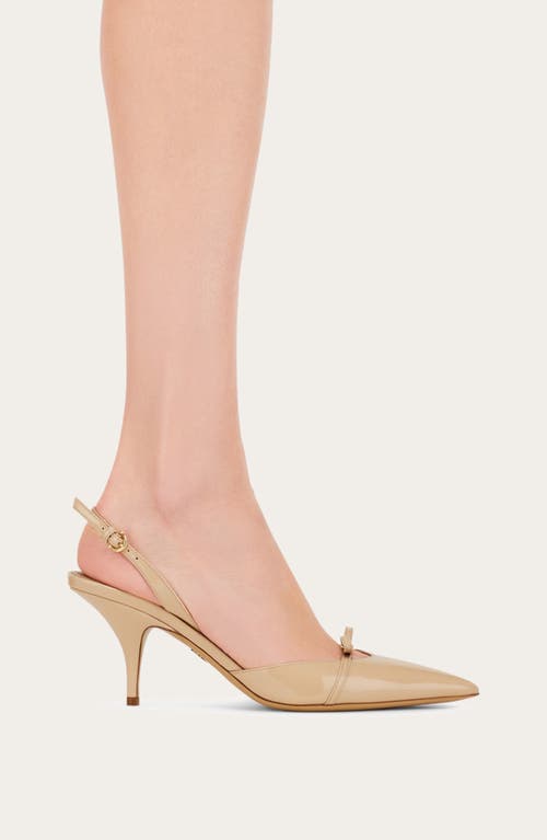 Shop Ferragamo Gylla Pointed Toe Slingback Pump In Beige