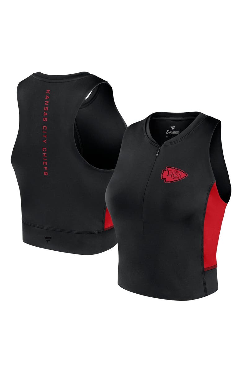 Fanatics Signature Women's Fanatics Signature Black Kansas City Chiefs Studio Fitted Gym Tank Top, Main, color, Black