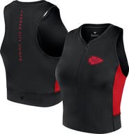 Fanatics Signature Women's Fanatics Signature Black Kansas City Chiefs Studio Fitted Gym Tank Top