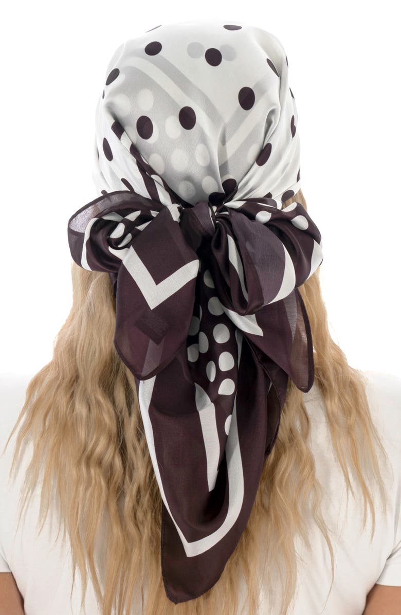 MARCUS ADLER Polka Dot Satin Square Scarf, Alternate, color, 