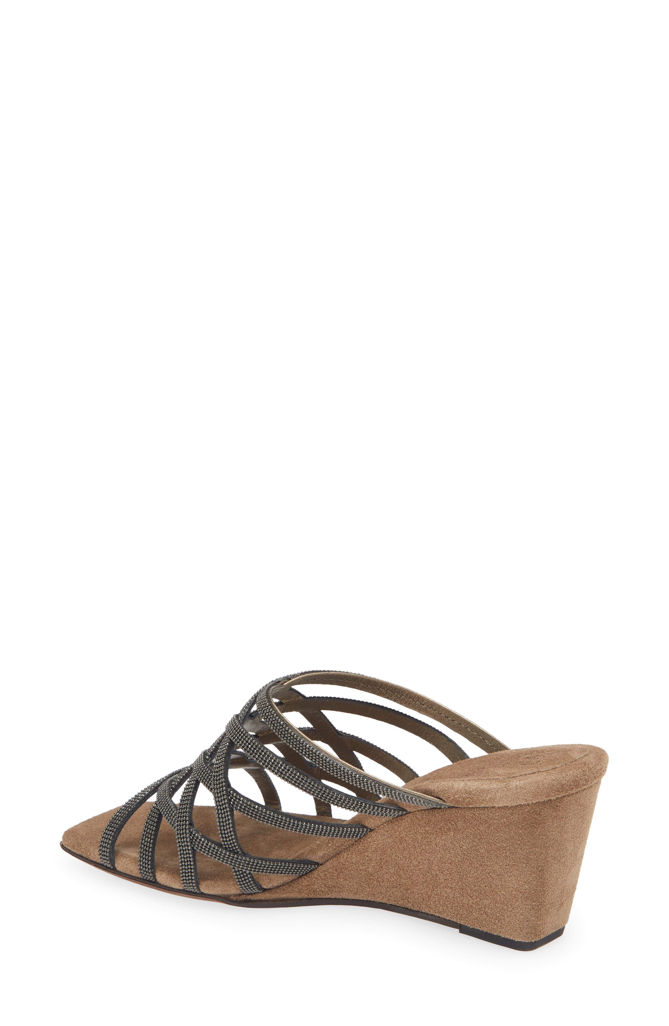Brunello Cucinelli Cage Wedge Slide Sandal, Alternate, color, 