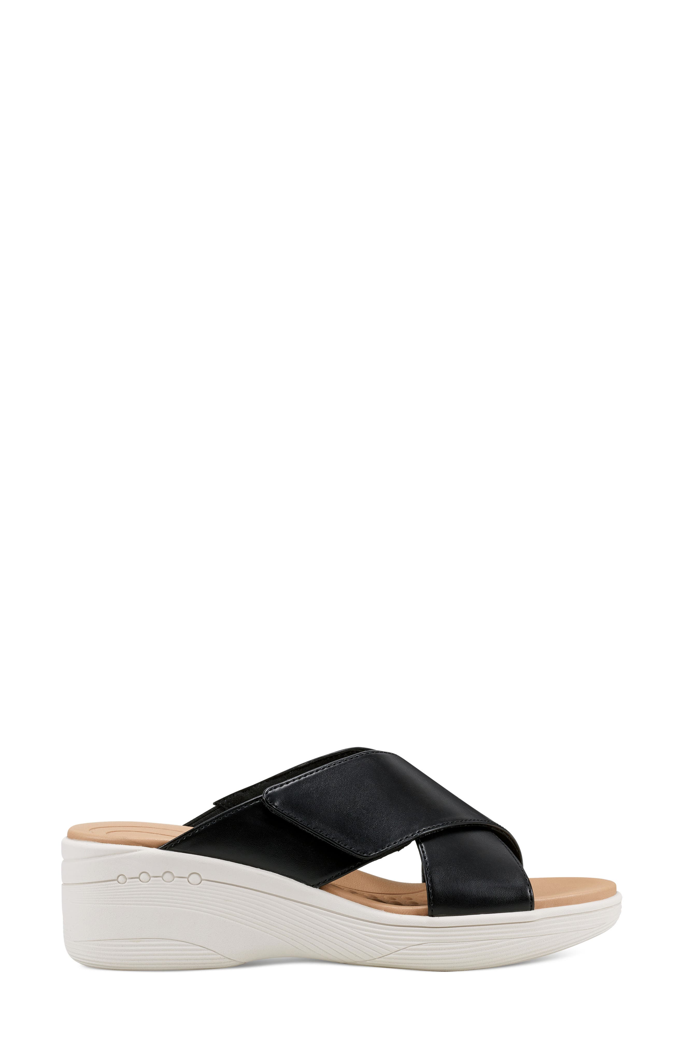Easy Spirit Sebindie Slide Sandal, Alternate, color, Black