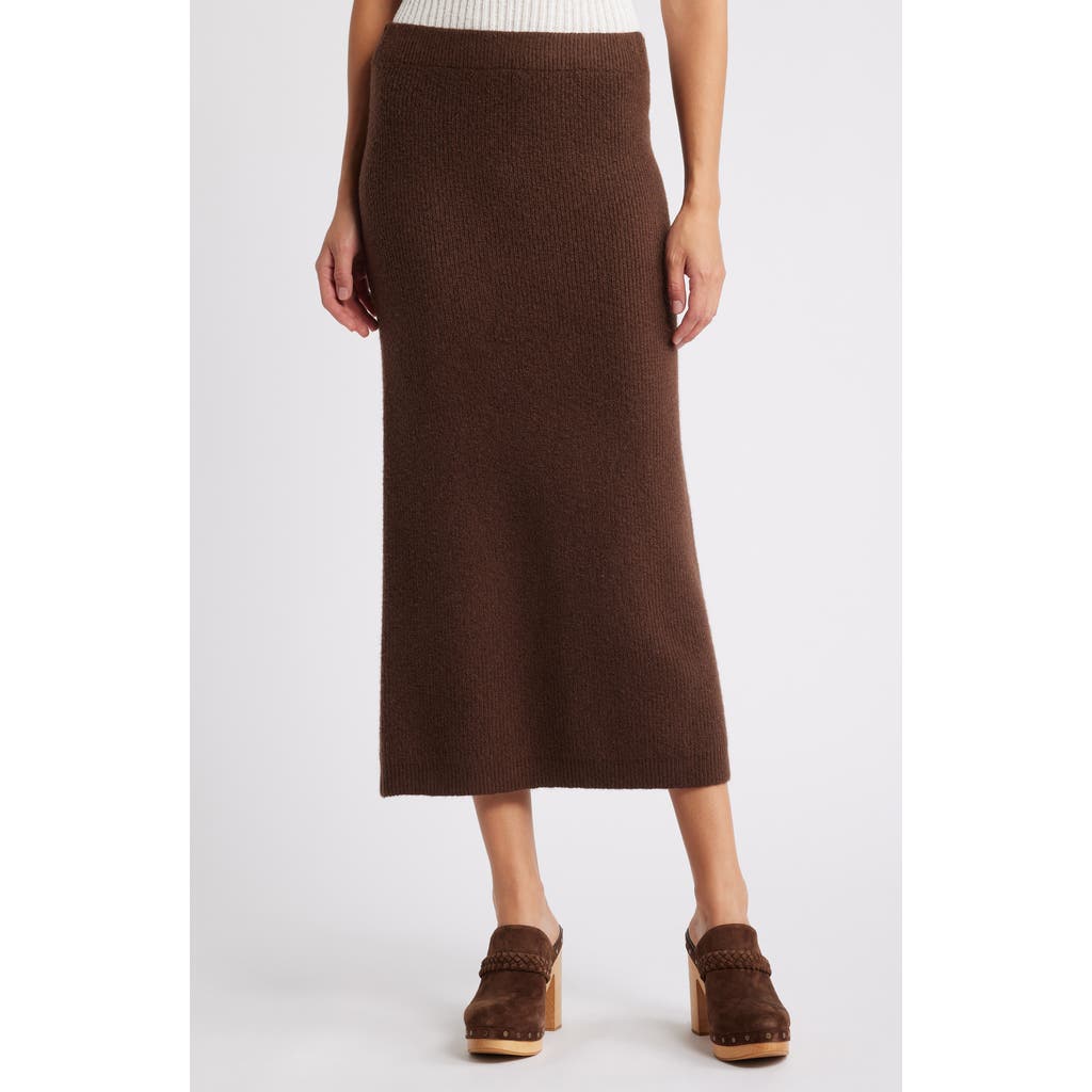 Bobeau Rib Sweater Midi Skirt