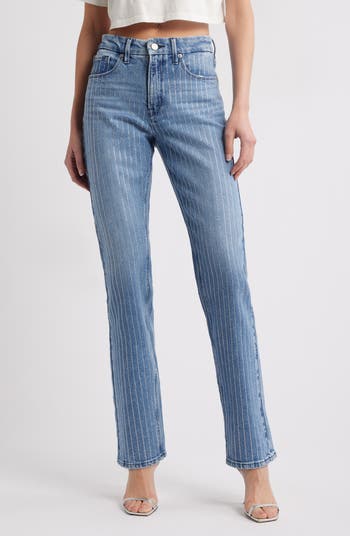 Good American Good Icon Rhinestone Straight Leg Jeans Good American Good Icon Rhinestone Straight Leg Jeans