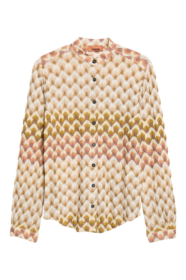 Metallic Button-Up Shirt, Main, color, S30GA