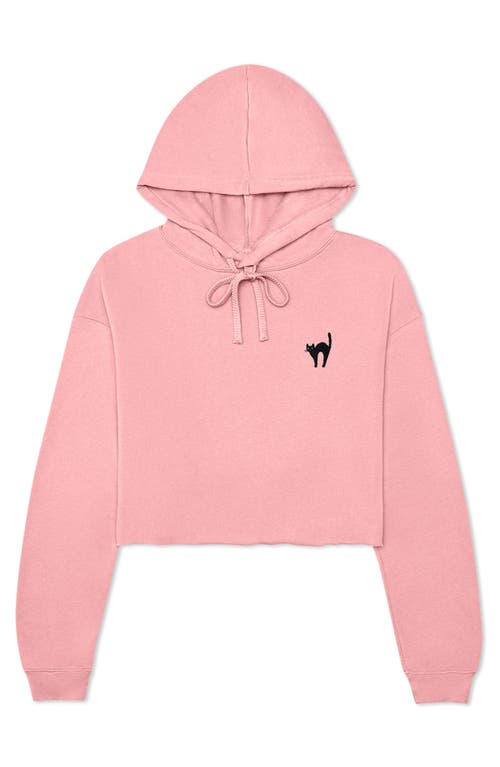 DALIX DALIX BLACK CAT CROPPED FLEECE HOODIE 
