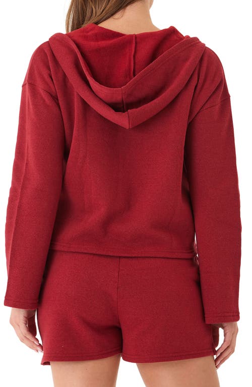 Threads 4 Thought Raychelle Front Zip Crop Hoodie In Red