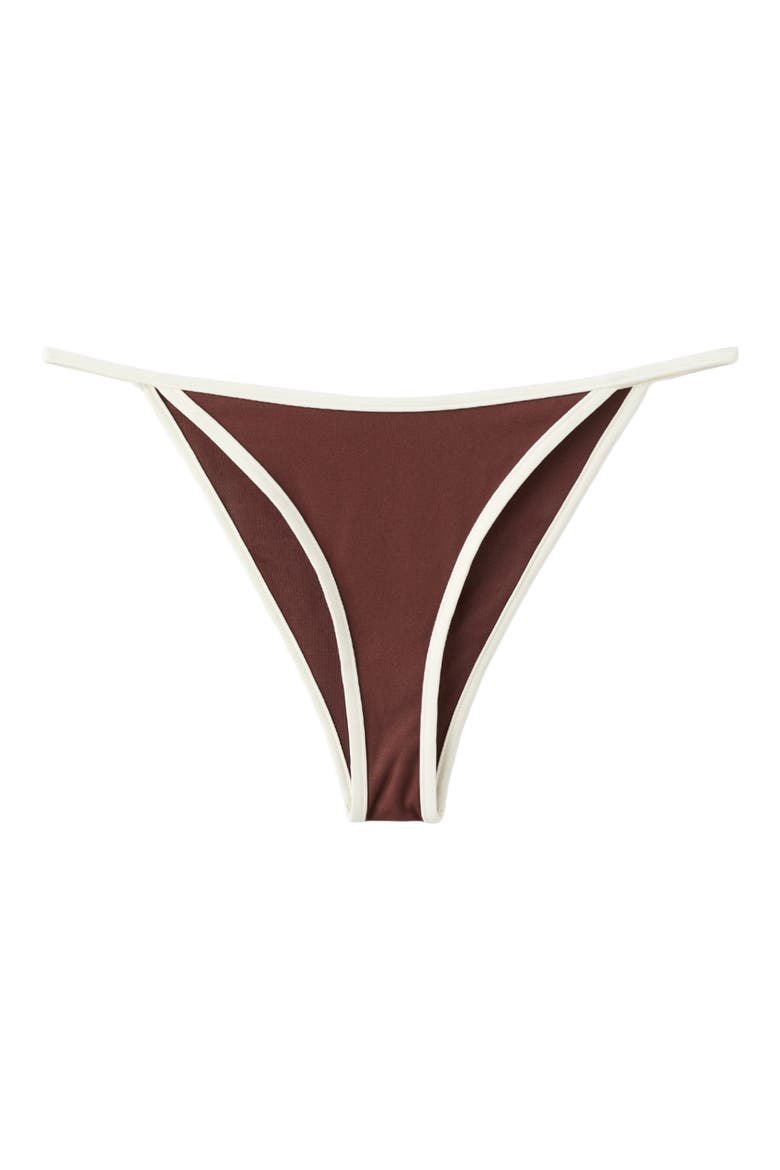 Contrast Binding Bikini Bottoms, Main, color, BROWN
