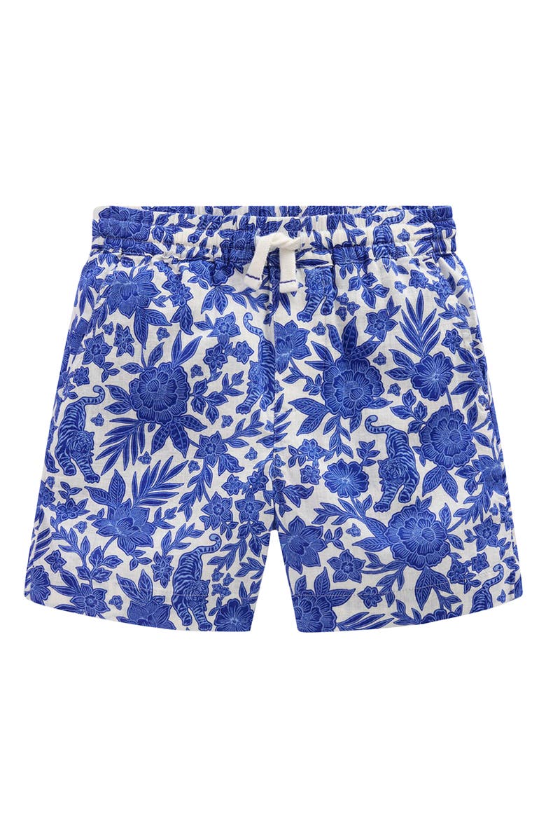 Mini Boden Kids' Linen & Cotton Shorts, Main, color, Tiger Woodblock