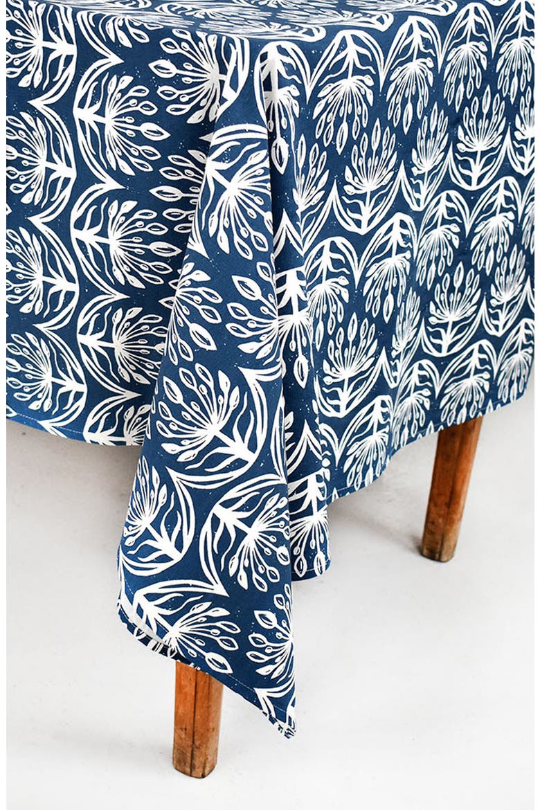 Botanical Tablecloth, Main, color, INDIGO