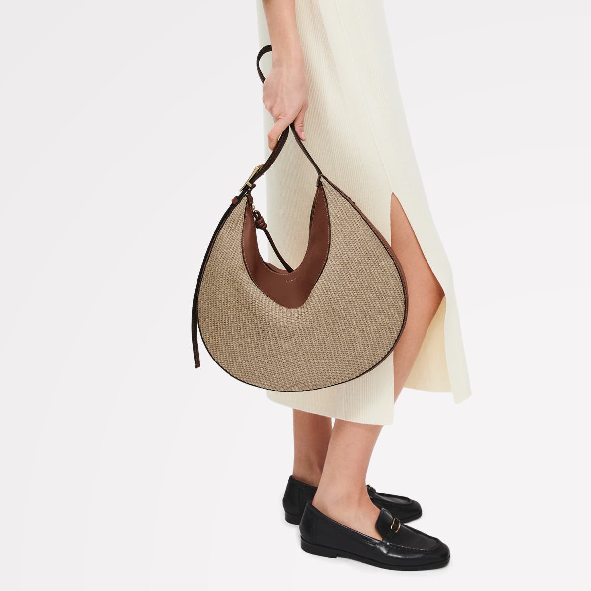 Radley Bliss Crescent - Basket Large Ziptop Shoulder Bag, Alternate, color, Cognac