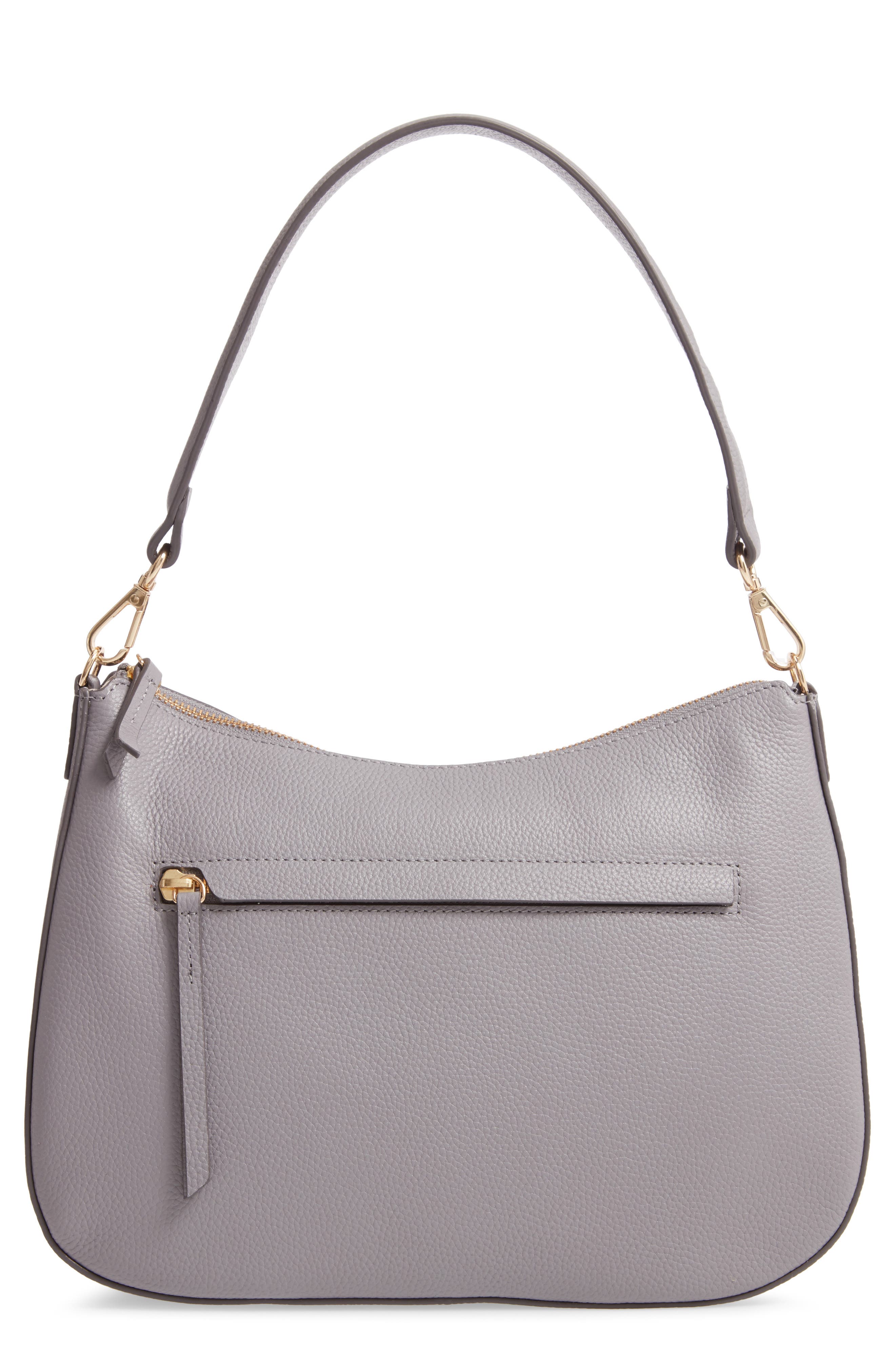 Finn Convertible Leather Hobo, Main, color, GREY FILIGREE