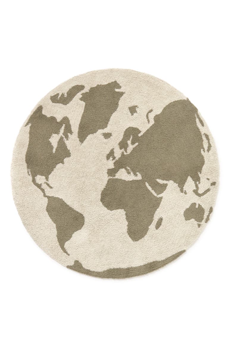 RugCycled World Map Washable Cotton Blend Rug, Main, color, NATURAL SOIL BROWN