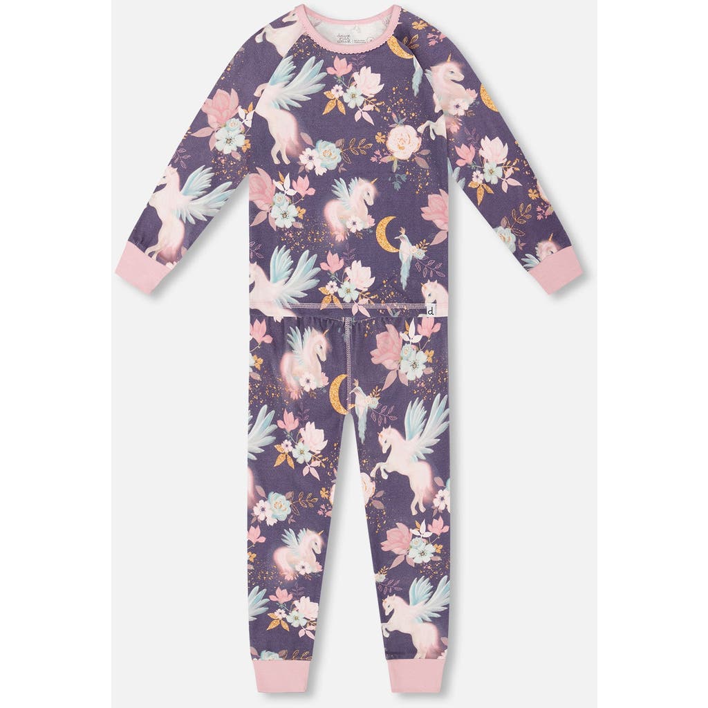 Deux Par Deux Organic Cotton Two-piece Pajamas In Multi