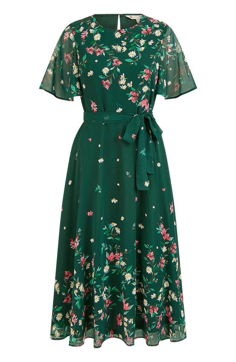 Yumi Daisy Mirror Placement Skater Dress, Alternate, color, Green