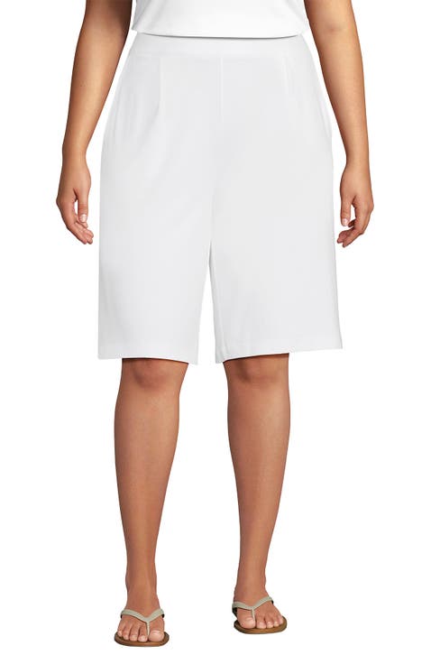 Knit High Rise Pleated 12" Bermuda Shorts