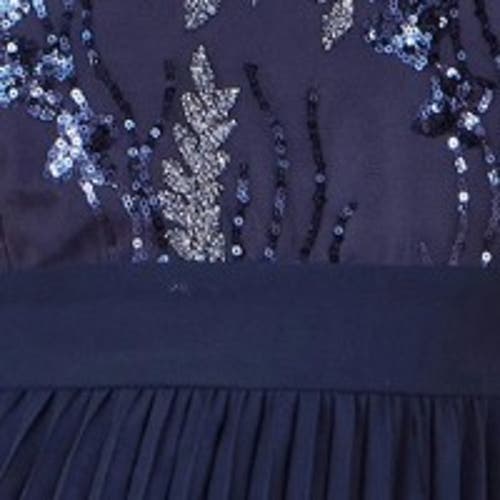 Yumi Sequin Embellished Pleated Midi Dress In Blue
