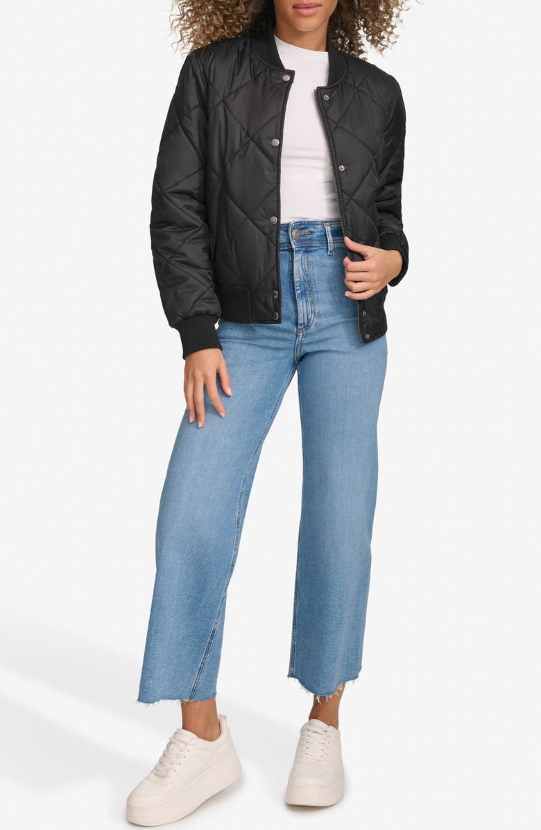 Levi's Quilted Bomber Jacket, Alternate, color, Black