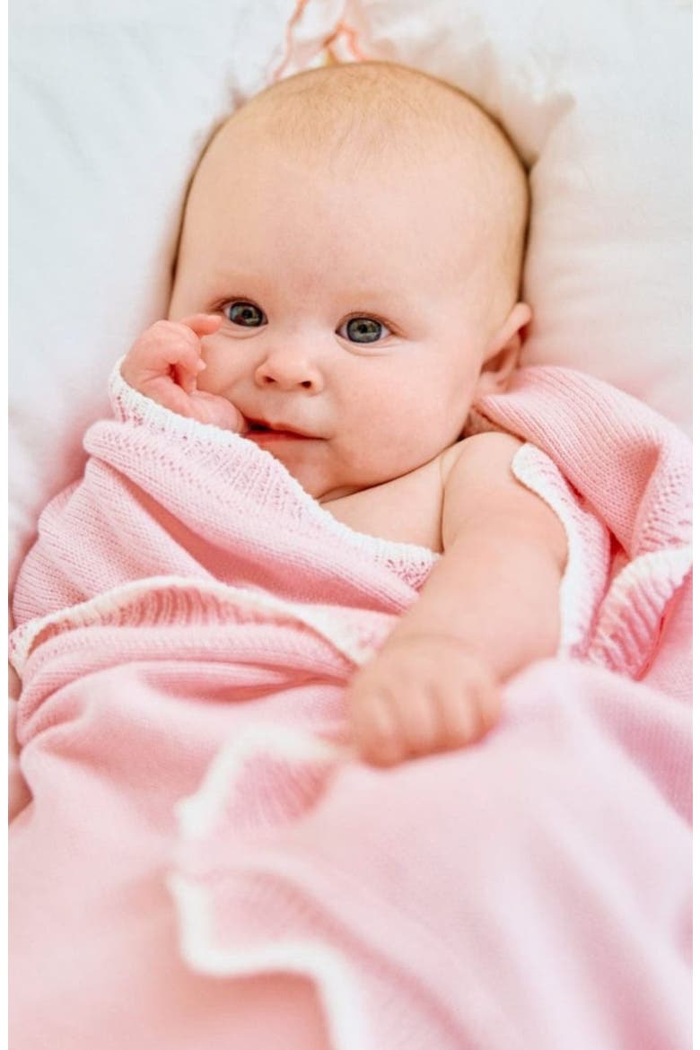 Scallop Trim Baby Blanket, Alternate, color, LIGHT PINK