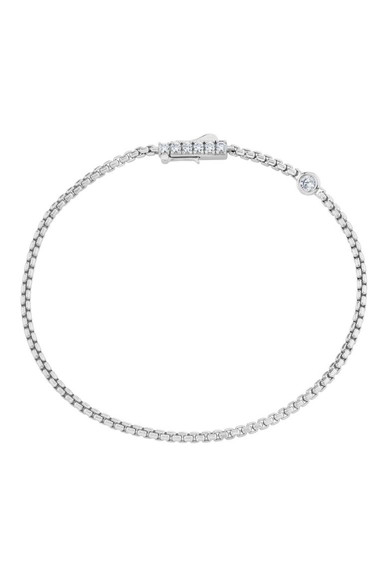 Layer Up Rounded Box Chain Bracelet, Alternate, color, PURE PLATINUM / CLEAR STONE