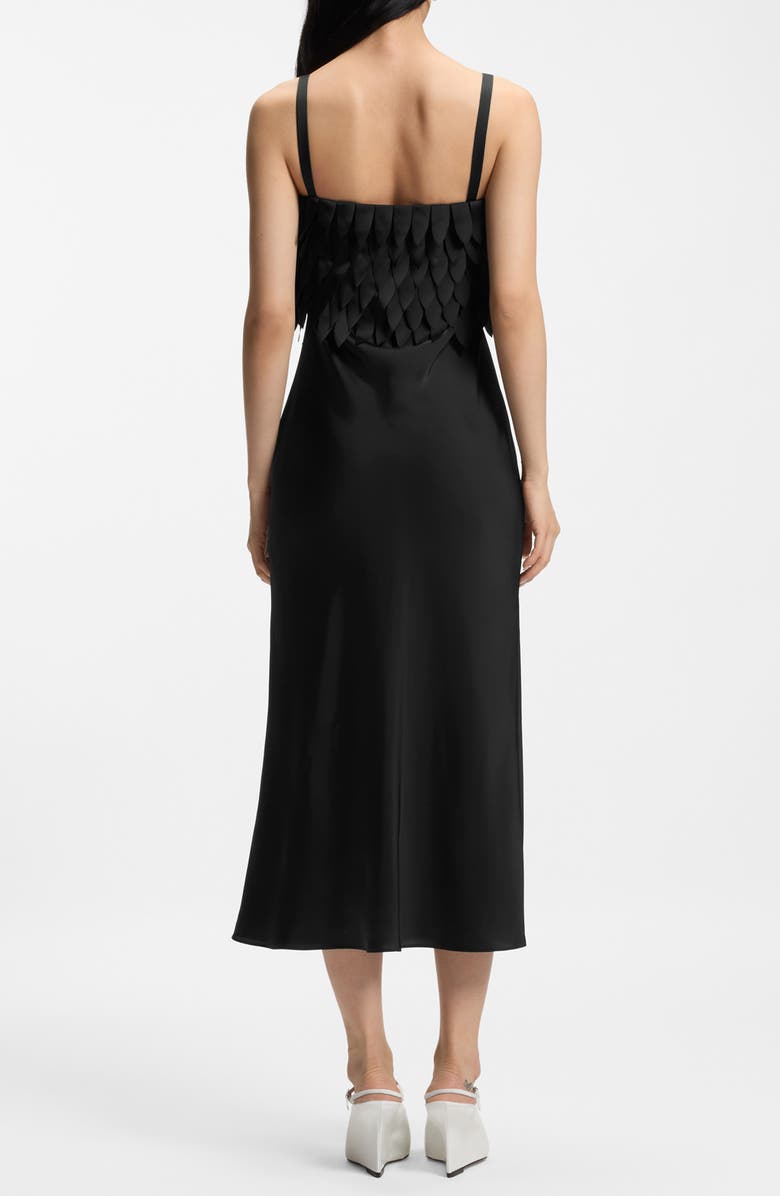 BOSS Dalaster Faux Feather Bodice Maxi Dress, Alternate, color, Black