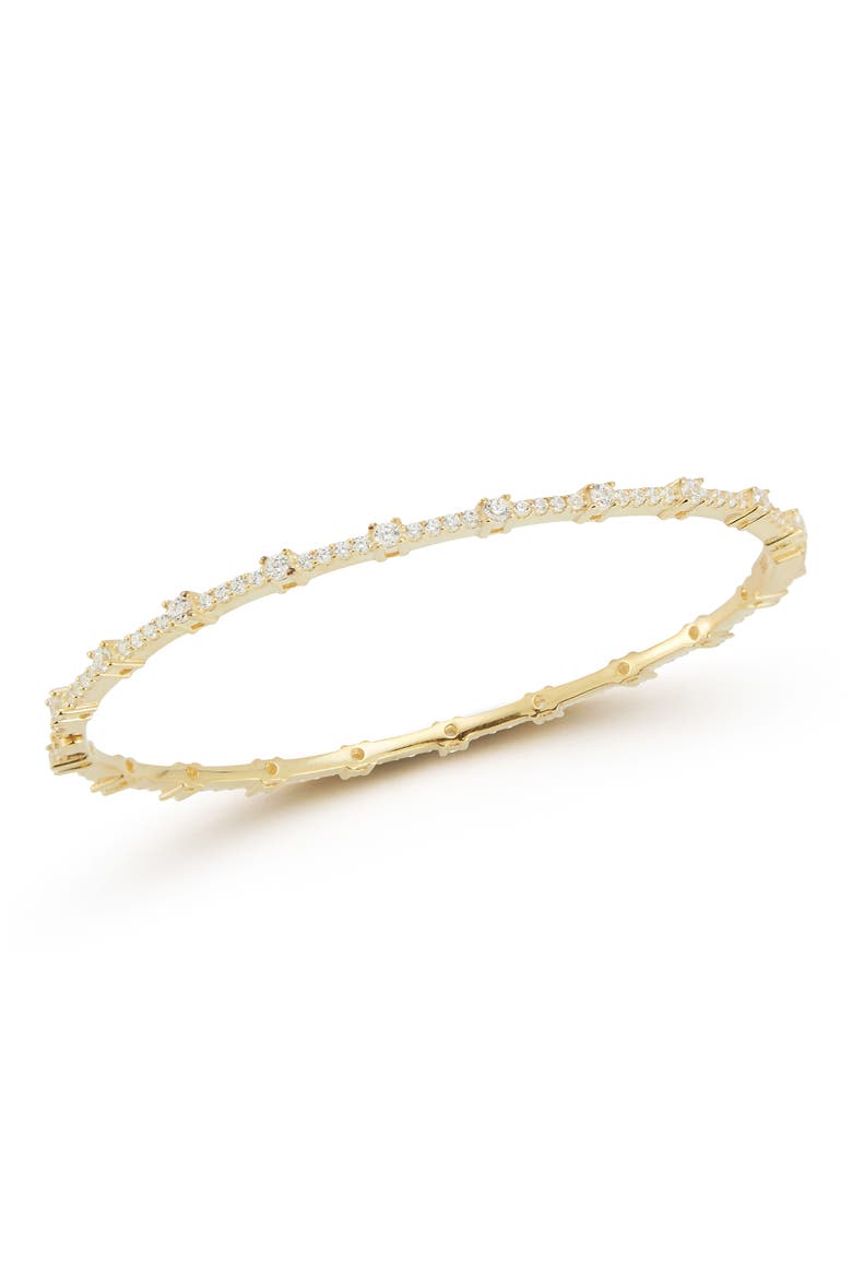 14K Gold Plate Cubic Zirconia Bangle Bracelet, Main, color, GOLD