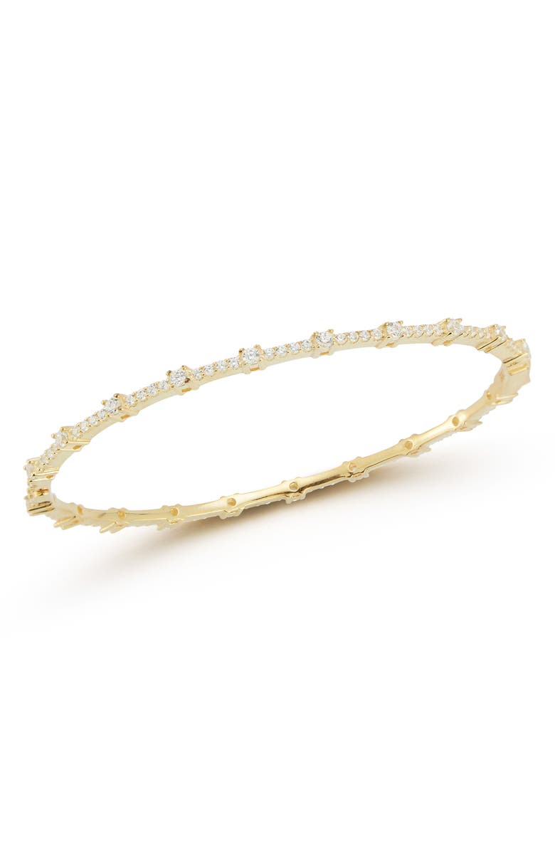 CHLOE AND MADISON 14K Gold Plate Cubic Zirconia Bangle Bracelet, Main, color, Gold