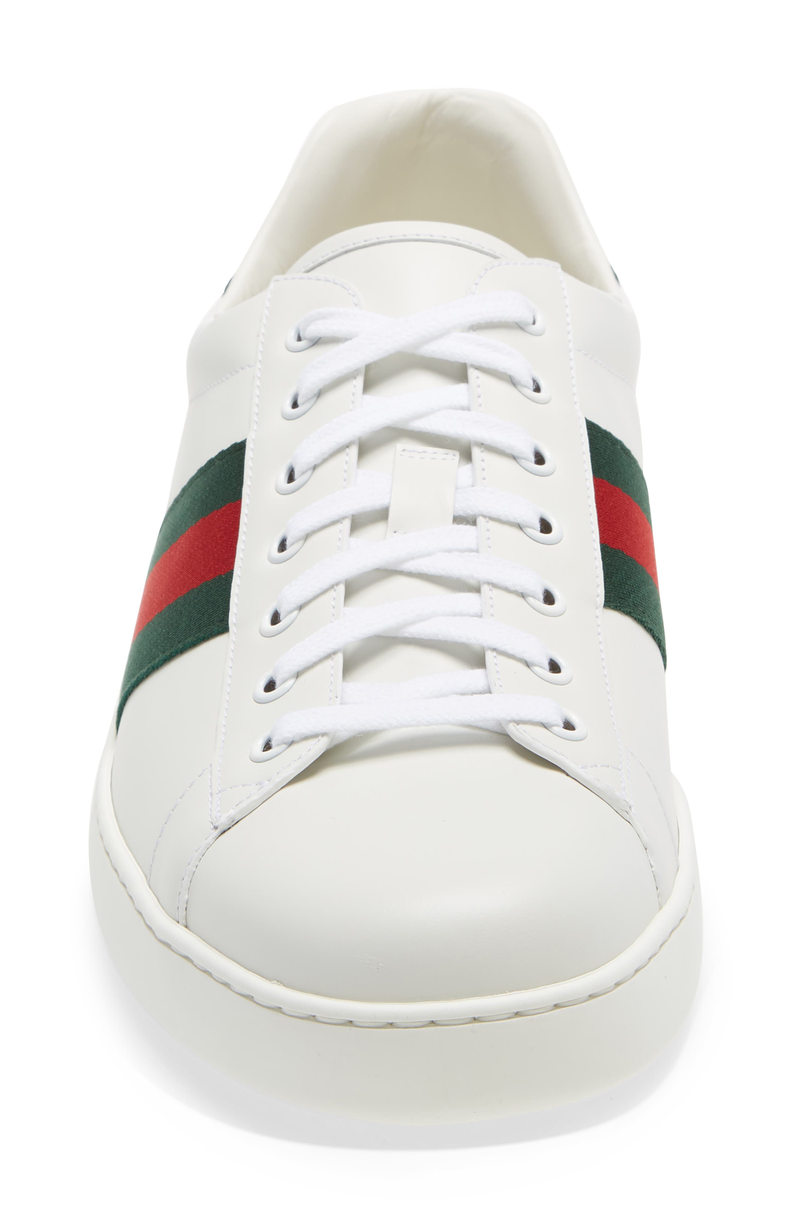 Gucci New Ace Sneaker, Alternate, color, White Leather