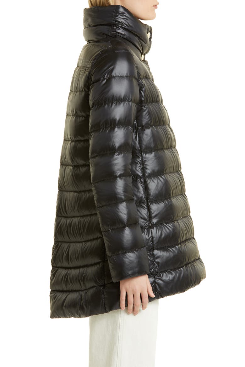 Amelia Water Repellent Down Puffer Coat, Alternate, color, BLACK