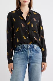 Rails Josephine Wild Cats Print Button-Up Shirt
