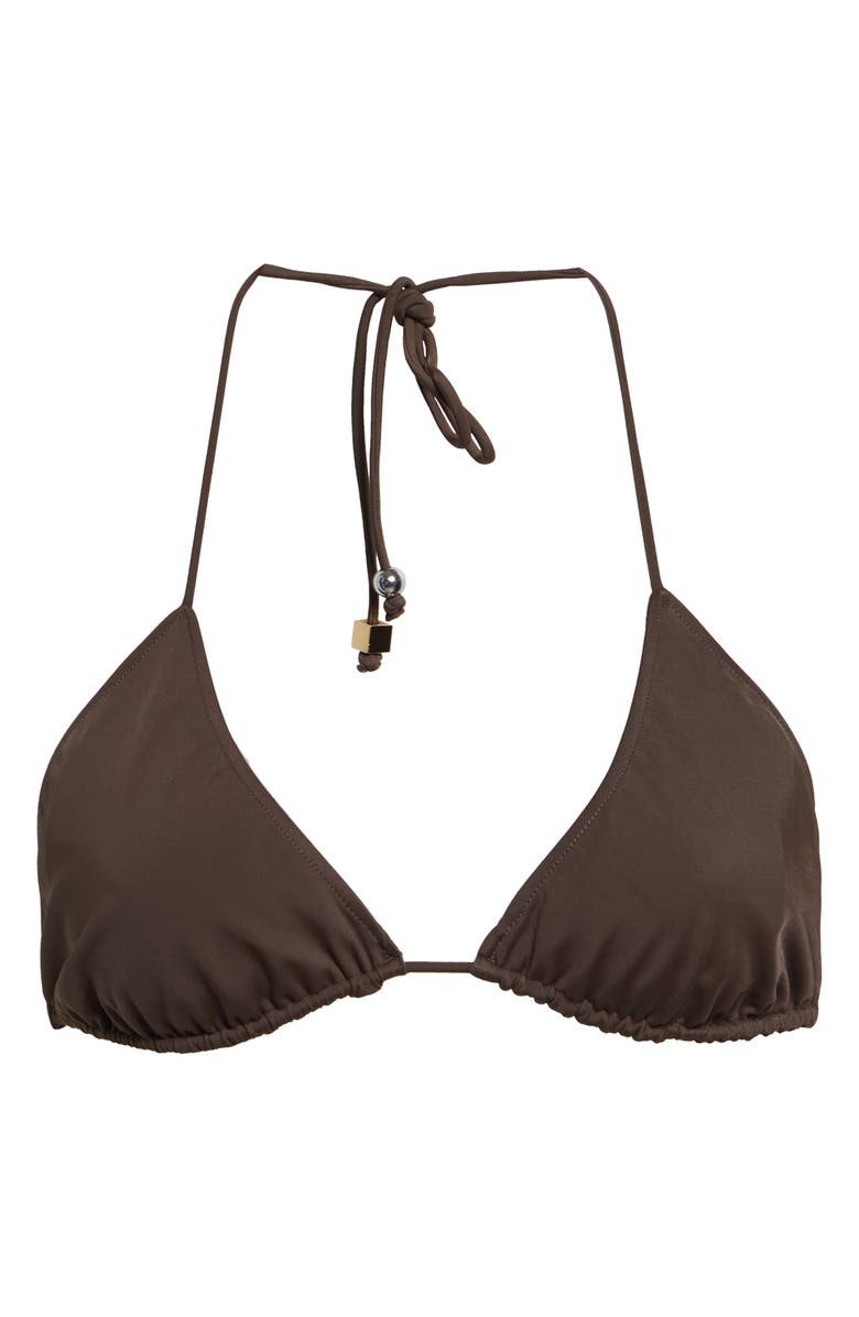 Jacquemus Le Haut de Plage Triangle Bikini Top, Main, color, Brown
