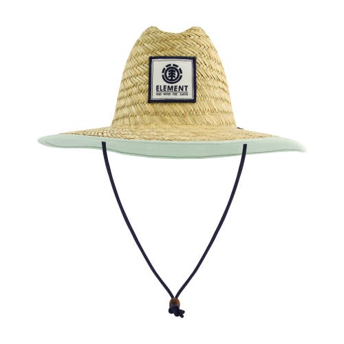 Element Woven Seagrass Lifeguard Hat With Solid Under Brim & Chin Cord In Brown