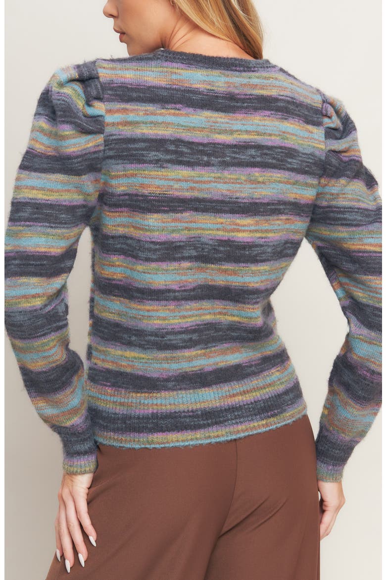 Puff Sleeve Sweater Knit Top, Alternate, color, CHARCOAL SAGE
