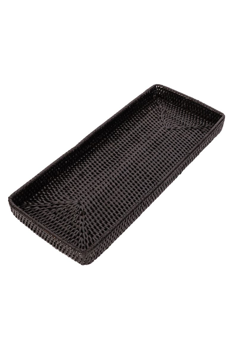 Artifacts Trading Company<sup>™</sup> Artifacts Rattan Rectangular Vanity Tray, Main, color, Tudor Black