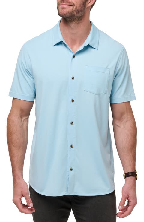 Sands of Time Short Sleeve Stretch Button-Up Shirt