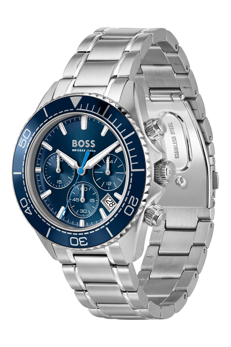 Sealiner Blue Chronograph Bracelet Watch, 44mm, Alternate, color, BLUE
