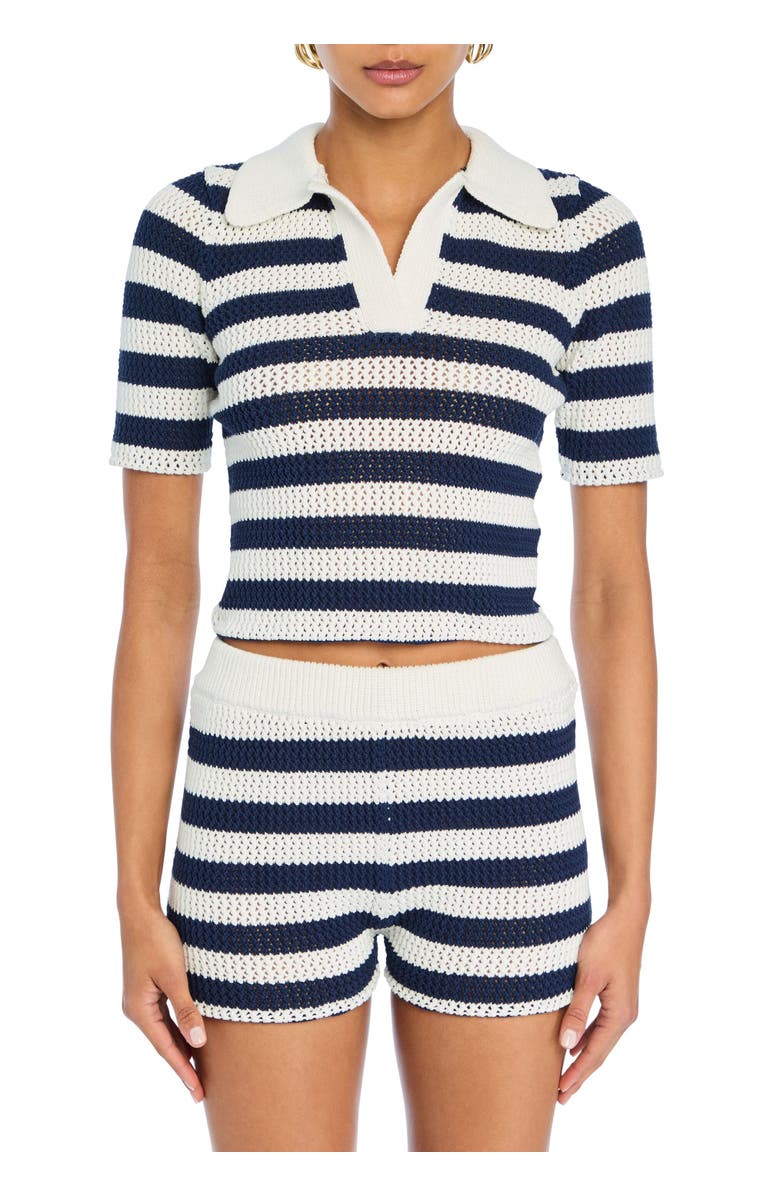 SER.O.YA Pax Crochet Polo Top, Main, color,