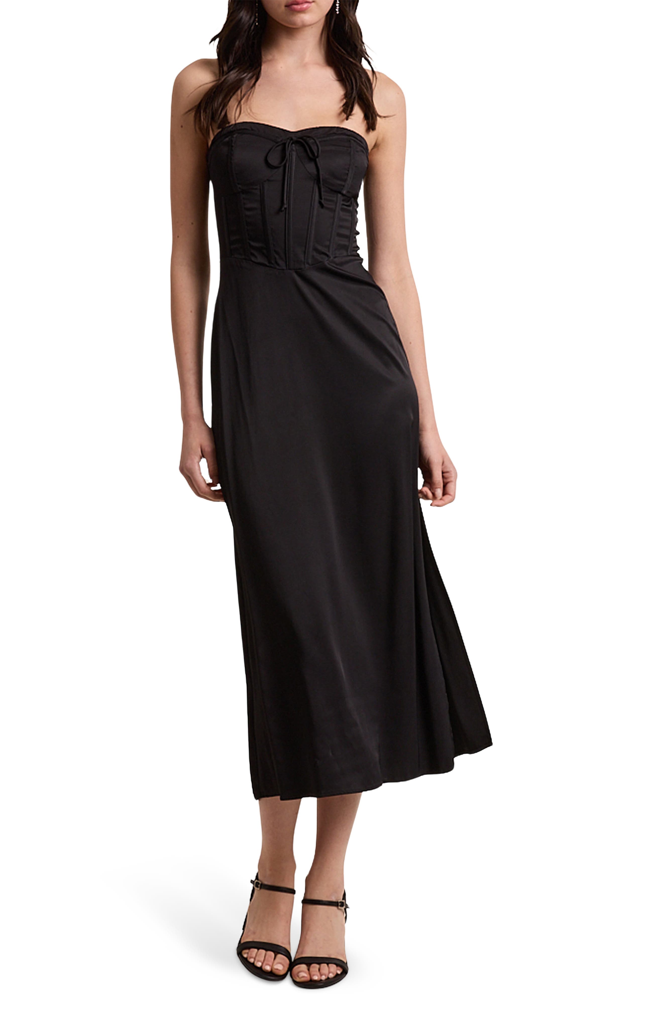Strapless Corset Midi Dress