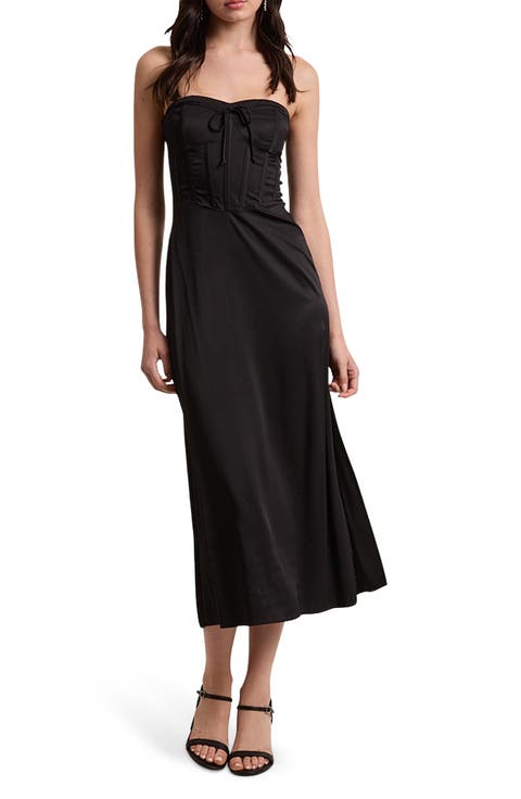 Strapless Corset Midi Dress