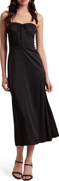 Sky to Moon Strapless Corset Midi Dress