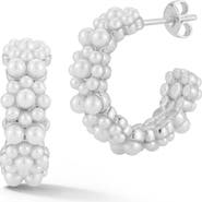 GLAZE JEWELRY Faux Pearl Hoop Earrings