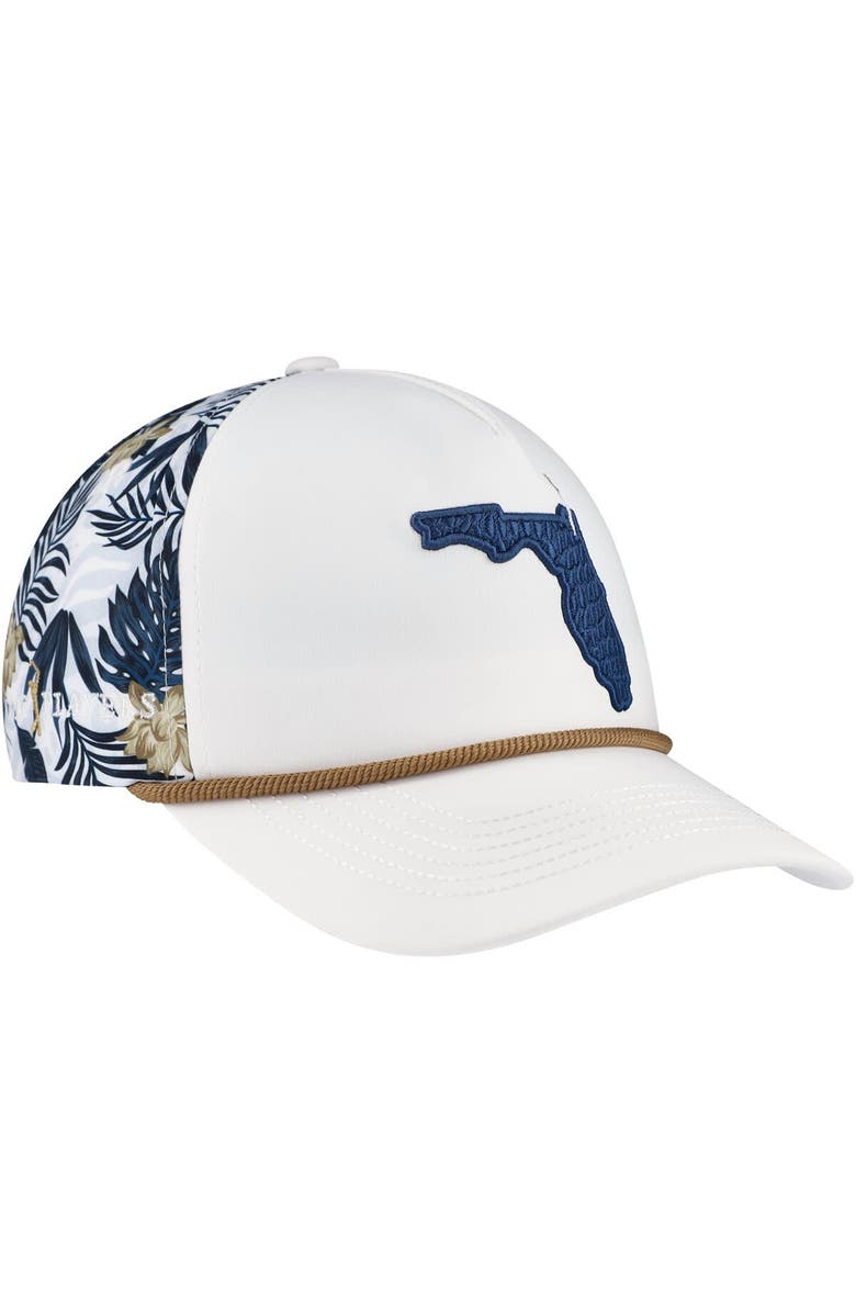 PUMA Men's Puma White THE PLAYERS Tropics Tech Rope Flexfit Adjustable Hat, Main, color, 