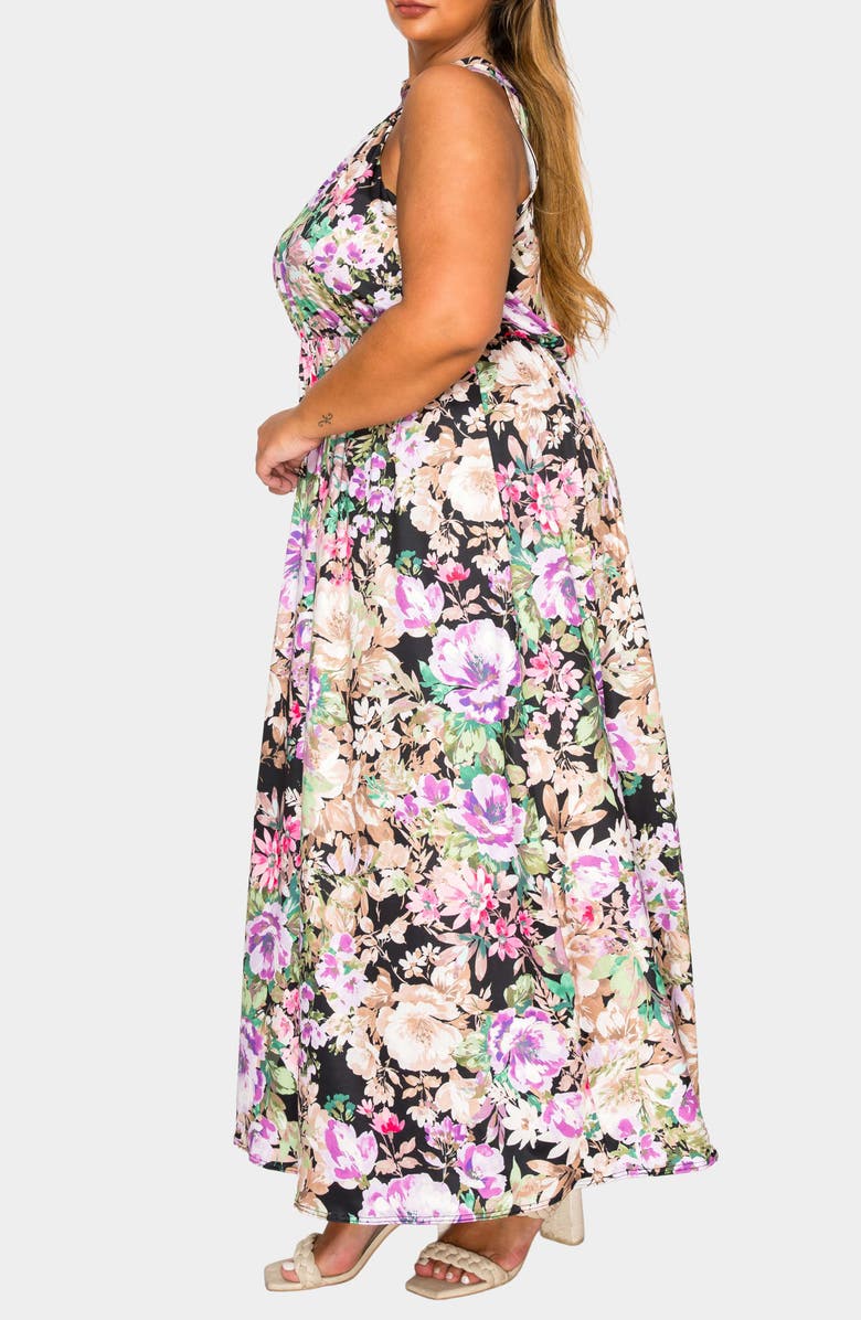 L I V D Bryony Floral Print Sleeveless Dress, Alternate, color, Black Floral