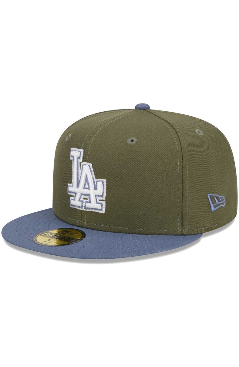 New Era Men's New Era Olive/Blue Los Angeles Dodgers 59FIFTY Fitted Hat, Alternate, color,